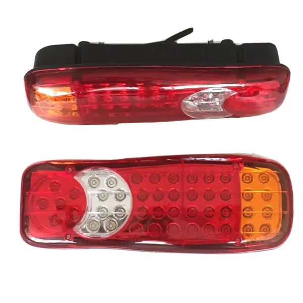 2 pcs High Quality LED Rear Tail Lights for 24V Vehicles - E-marked, 5 Functions, For Trucks, Trailers, Lorries, etc.