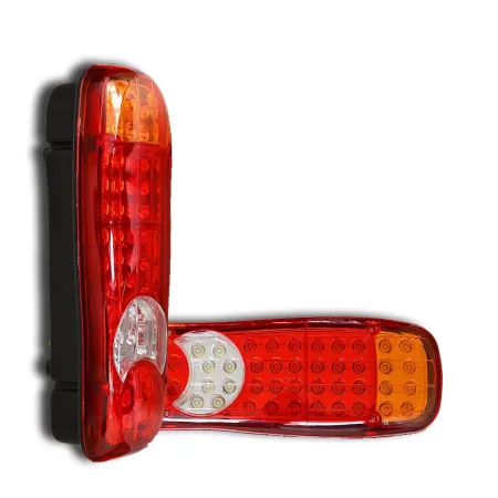 Set of 2 pcs 12V LED Rear Tail Lights - E-marked, 5 Functions, 45 SMD LEDs, ABS & PMMA Construction