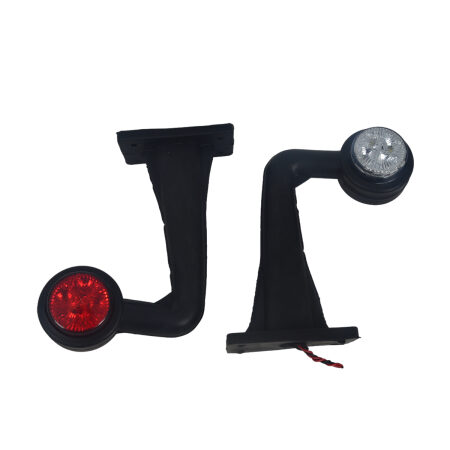 High Quality Elbow Stalk Side Marker Lights – 2x Jumbo Long LED Outline Position Lamps (24V, Red & White). FREE Delivery for UK mainland!