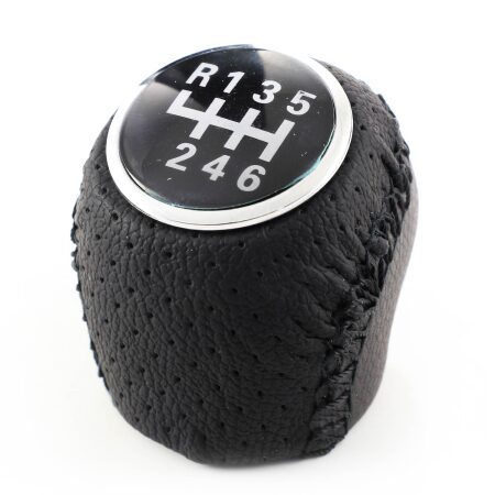 Gear Shift Knob for Fiat Ducato, Citroen Jumper/Relay, Peugeot Boxer, 6-Speed Manual+Reverse. Black PU Leather, OEM Replacement