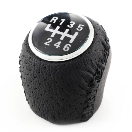 Gear Shift Knob for Fiat Ducato, Citroen Jumper/Relay, Peugeot Boxer, 6-Speed Manual+Reverse. Black PU Leather, OEM Replacement