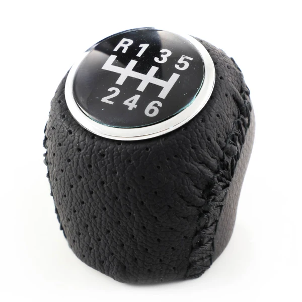 Gear Shift Knob for Fiat Ducato, Citroen Jumper/Relay, Peugeot Boxer, 6-Speed Manual+Reverse. Black PU Leather, OEM Replacement