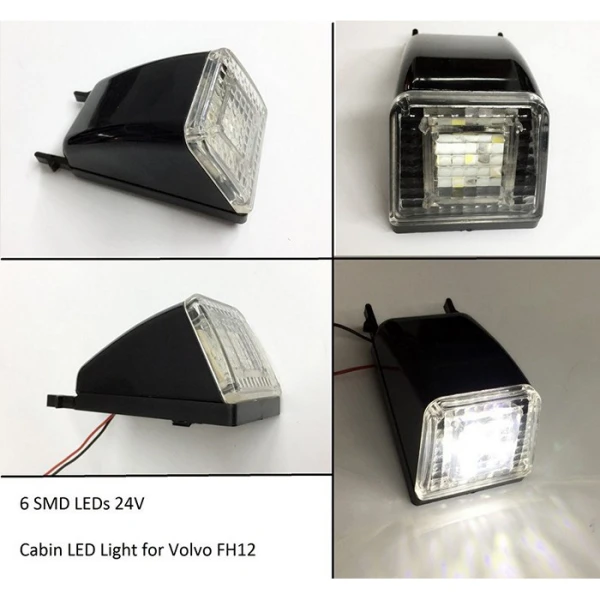 2 pcs White 6 SMD LED Roof Led Lights Front Cabin Lamps for Volvo Truck FL FH FH12
