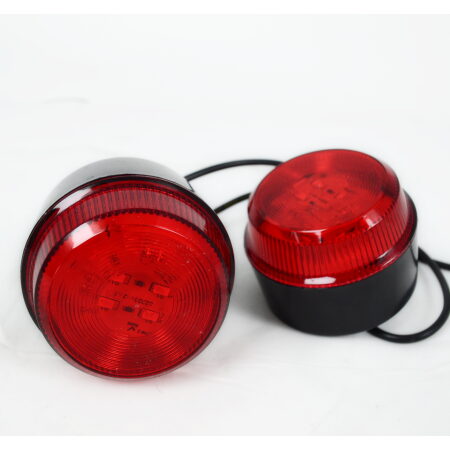 2 pcs Flash Rotating Mini Beacons - LED Safety Lights, Red, 10-30V, Strong & Bright with Long-Lasting Life