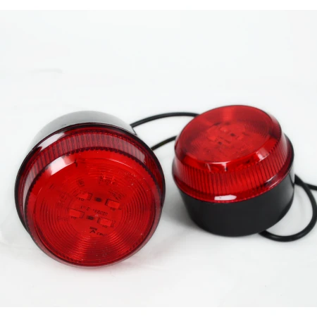 2 pcs Flash Rotating Mini Beacons - LED Safety Lights, Red, 10-30V, Strong & Bright with Long-Lasting Life