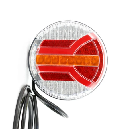 Round Rear Tail Lights - Dynamic LED Stop & Turn Signal for Trucks, Cars, Caravans (12/24V)"