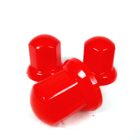 red wheel plastic bolt caps