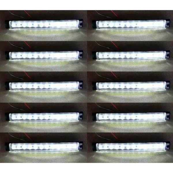 High Quality 10 pcs White Marker Lights – 24V 12 SMD LED Side Marker Lamps, Waterproof, Shockproof, Easy Installation. FREE Delivery for UK!