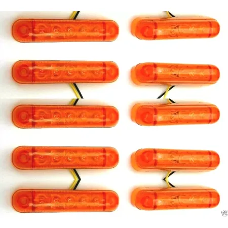 High Quality Amber Side Marker Lights – 10 pcs x 5 SMD LEDs, Shockproof & Waterproof  Orange Outline Lamps. FREE Delivery for UK stock!