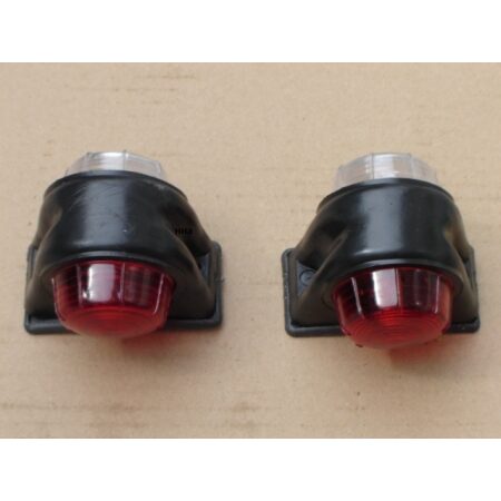 High Quality Bulbs Marker Lights 2 x Side Marker Lamps for Trucks, Trailers, Vans, etc. 12V-24V, Red & White Lens. FREE Delivery for UK Mainland