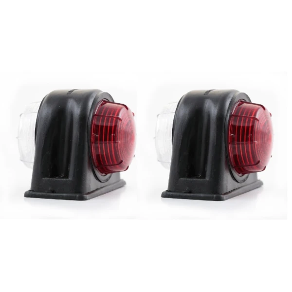 High Quality Bulb Outline Marker Lights – 2x Red & Clear Side Position Lamps for 12V-24V Vehicles. FREE Delivery for UK mainland!