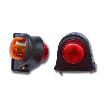 High Quality Side Marker Lights 2 pcs x Red & Amber Indicator Lamps for Trucks, Trailers, Buses 12V-24V, Easy Installation. FREE Delivery for UK!