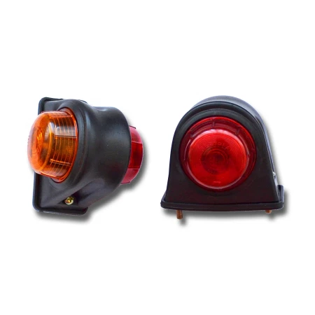 High Quality Side Marker Lights 2 pcs x Red & Amber Indicator Lamps for Trucks, Trailers, Buses 12V-24V, Easy Installation. FREE Delivery for UK!