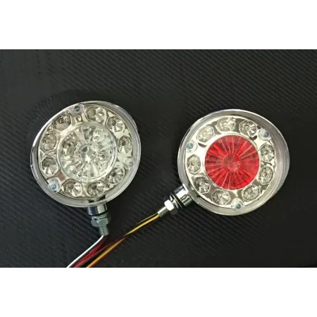 High Quality 2pcs Mirror Position Side Marker Lights - LED Corner Indicator Lights with Chrome Bezel - 12V, White & Red. FREE UK Delivery!