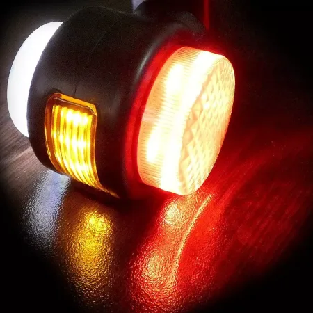 LED Side Marker Lights - 2x 12V Rear Outline Lamps for Trucks, Trailers, and Vans (Red, White, Orange)