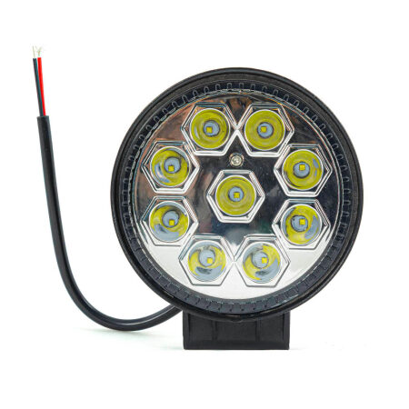 2 pcs 12V-24V LED Round Work Light 27W | 9 LEDs | IP67 Waterproof | Universal Mounting