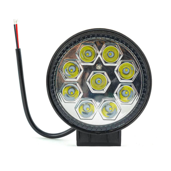2 pcs 12V-24V LED Round Work Light 27W | 9 LEDs | IP67 Waterproof | Universal Mounting