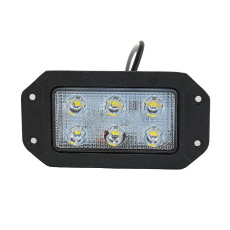 FREE Delivery for UK and Europe! High Quality 12V-24V 18W compact LED reverse light with 6 LEDs, IP67 waterproof, flush-mount design.