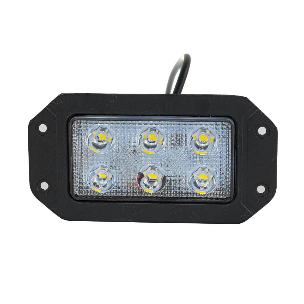 FREE Delivery for UK and Europe! High Quality 12V-24V 18W compact LED reverse light with 6 LEDs, IP67 waterproof, flush-mount design.