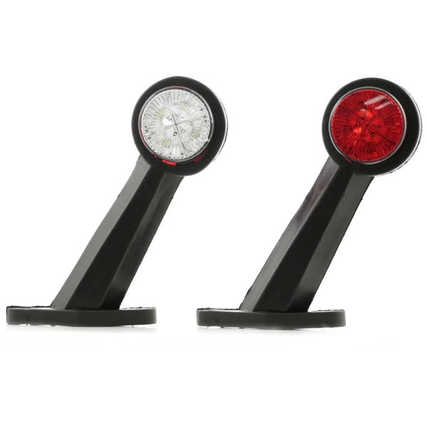 High Quality 2 pcs 8 LED Stalk Side Marker Lights - Red & White, Waterproof & Shockproof for 12V Vehicles. FREE Delivery for UK mainland!
