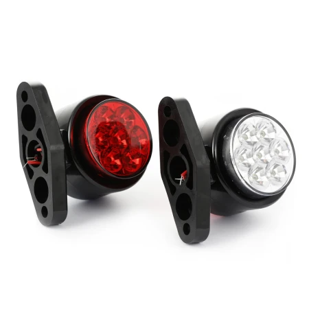 Quality LED Red/White Marker Lights 2 pcs Parking Lamps, 12V, 7 LEDs per Side, DOT SE-Approved, Waterproof. FREE Delivery for UK mainland!