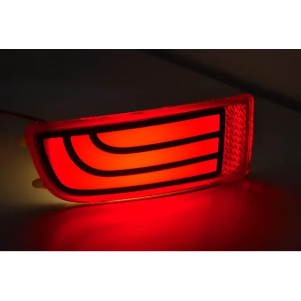 2 Neon Red Rear Tail Marker Lights Set with Integrated Reflectors for Mercedes Sprinter W906 (2006-2015)
