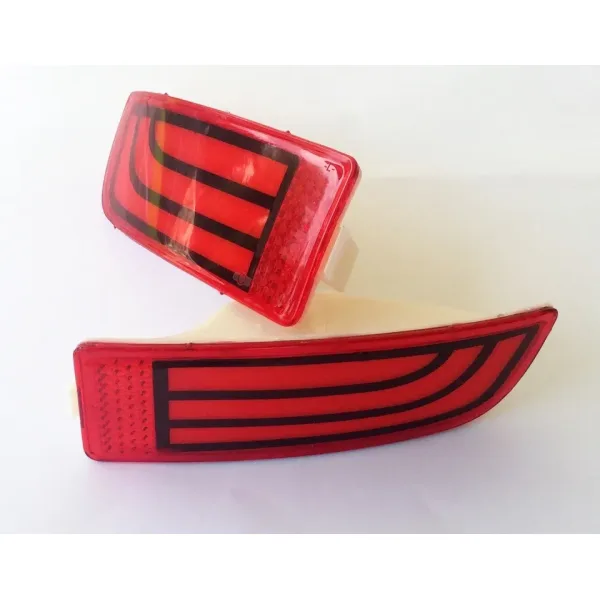 2 Neon Red Rear Tail Marker Lights Set with Integrated Reflectors for Mercedes Sprinter W906 (2006-2015)