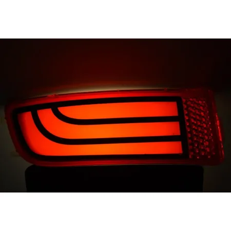 2 Neon Red Rear Tail Marker Lights Set with Integrated Reflectors for Mercedes Sprinter W906 (2006-2015)