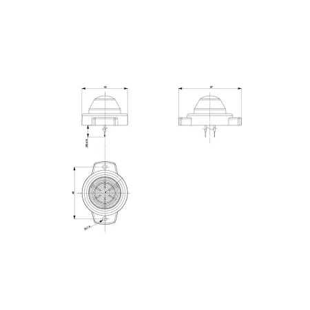 High Quality 2 pcs 12V-24V Amber LED Outline Side Marker Lights