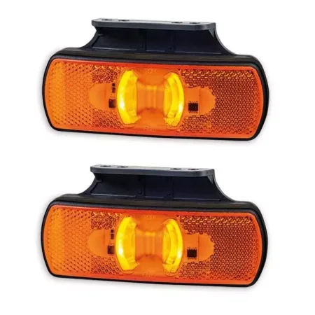 Quality LED Amber Side Marker Lights 2 pcs 12V - 24V 4 SMD