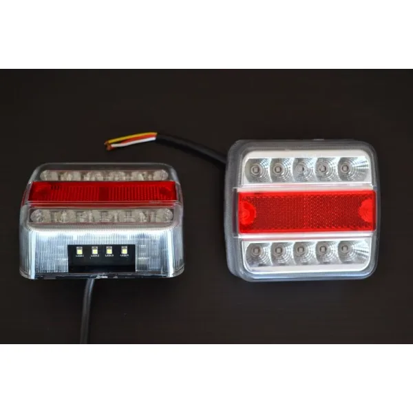 High Quality 2 pcs LED Rear Tail Lights - E4 Marked, Fully MOT Compliant Tail Lamps (12V-24V). FREE Delivery for UK mainland!