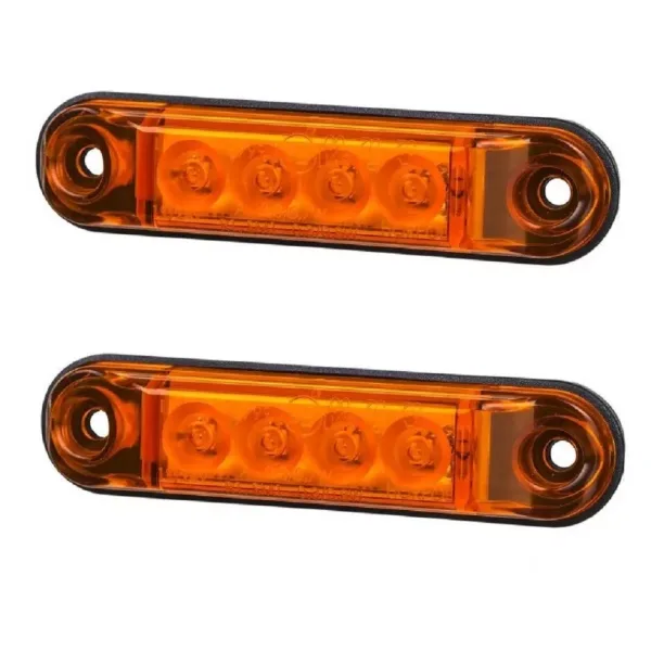 2 pcs LED Amber Side Marker Lights 12V - 24V Orange Lamps for Renault DAF MAN Volvo Scania