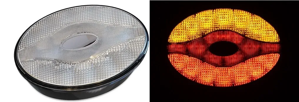 2 pcs LED Rear Oval Combination Lights 3 functions for Lorry Truck Tractor