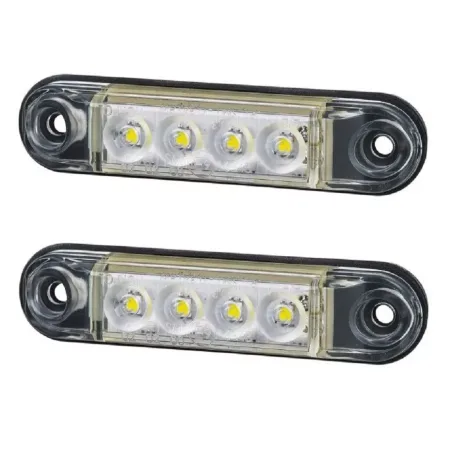 2 pcs LED White Front Marker Lights 12V - 24V for Lorry Scania Volvo MAN DAF Iveco Ford etc