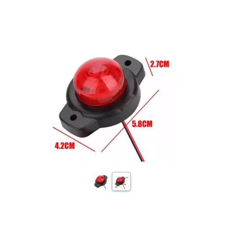 2 pcs RED Round Marker Lights 12V-24V Rear Lamps for Truck Car Bus Trailer
