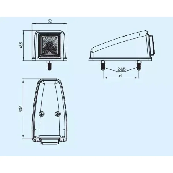 Hight Quality 2 pcs Amber LED Roof Marker Lights 12V - 24V