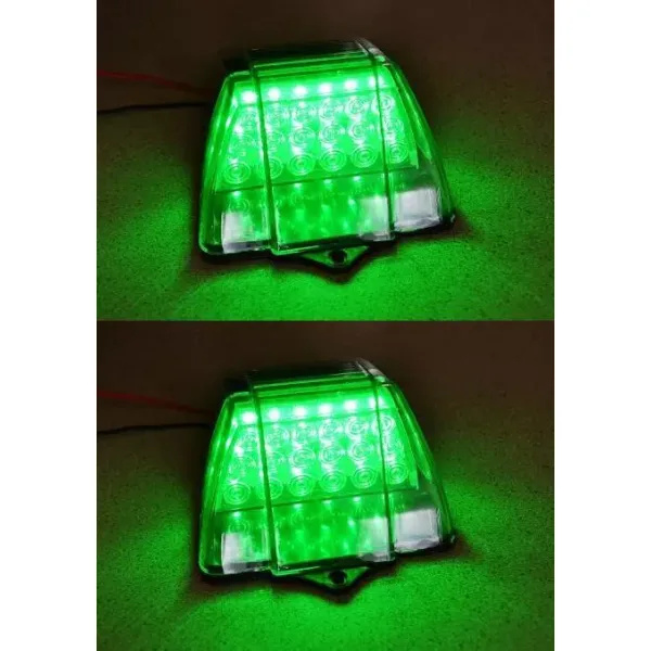 High Quality Roof Cabin Marker Lights - 2 pcs GREEN LED Side Position Lamps for 12V-24V Vehicles - Truck Lorry Van Bus Car Tipper Camper.