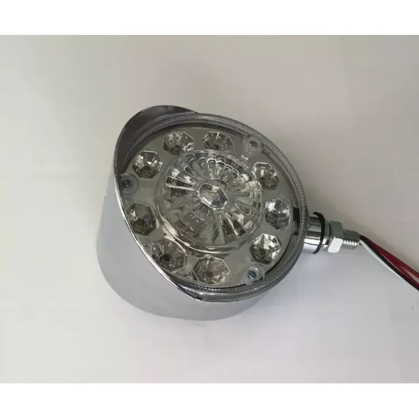 High Quality 2 pcs LED Side Mirror Marker Lights for Truck Lorry Bus - 24V, Red & White Lollipop Lights with Chrome Bezel. FREE UK Delivery!