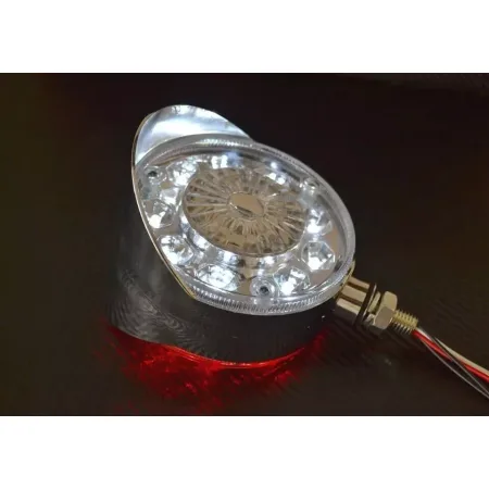 High Quality 2 pcs LED Side Mirror Marker Lights for Truck Lorry Bus - 24V, Red & White Lollipop Lights with Chrome Bezel. FREE UK Delivery!