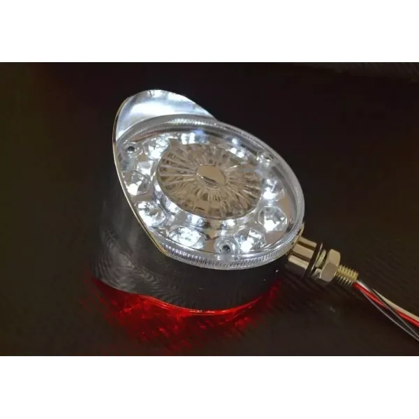 High Quality 2 pcs LED Side Mirror Marker Lights for Truck Lorry Bus - 24V, Red & White Lollipop Lights with Chrome Bezel. FREE UK Delivery!
