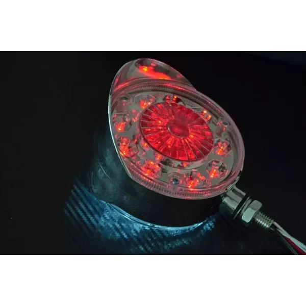 High Quality 2 pcs LED Side Mirror Marker Lights for Truck Lorry Bus - 24V, Red & White Lollipop Lights with Chrome Bezel. FREE UK Delivery!