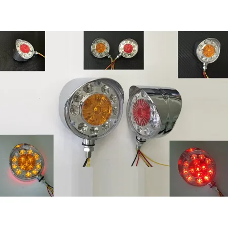 High Quality 2 x 24V LED Mirror Side Rear Marker Lights Red-Amber for Mercedes Iveco Renault Volvo Scania Daf Man. FREE Delivery for UK!