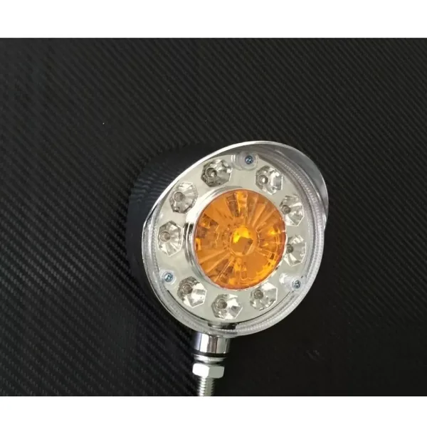 High Quality 2 pcs 24V LED Indicator Mirror Lights - Amber/Amber Corner Side Marker Lamps with Chrome Bezel. FREE Delivery for UK mainland!
