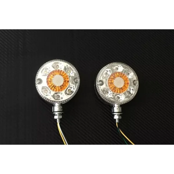 High Quality 2 pcs 24V LED Indicator Mirror Lights - Amber/Amber Corner Side Marker Lamps with Chrome Bezel. FREE Delivery for UK mainland!