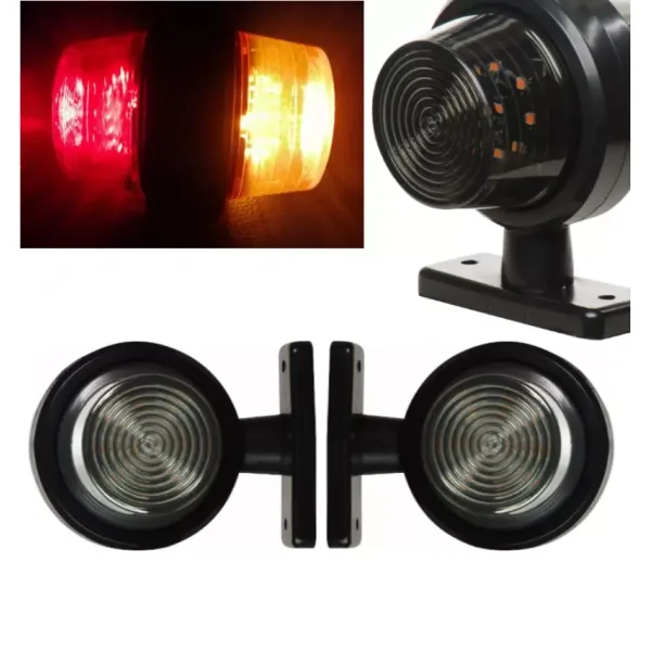 High Quality Maxi Side Marker Lights – 2x 24V LED Red/Amber Outline Position Lamps with Smoked Lens. FREE Delivery for UK mainland!