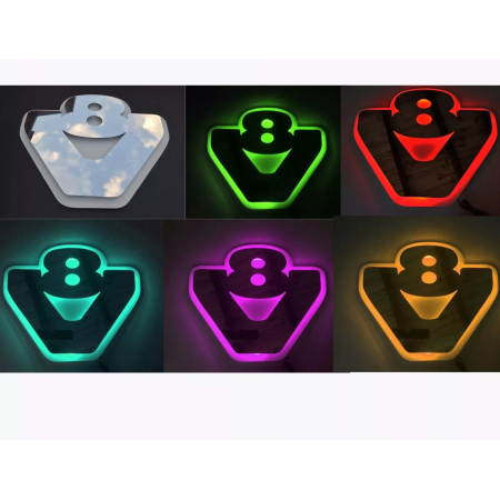 High Quality Mirror Cabin Light Sign V8 - 3D RGB NEON Interior Lamp for Trucks, 24V, Remote-Controlled. FREE Delivery for UK mainland!