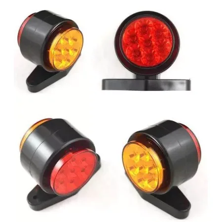 High Quality 2 pcs 4 LED Marker Lights – Red-Amber, 24V, DOT SE-Approved, Waterproof, Independent Wiring. FREE Delivery for UK mainland.