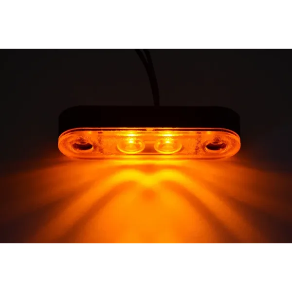 2pcs 12V-24V Amber Flush Fit Led Side Marker Lights Lamps E-marked