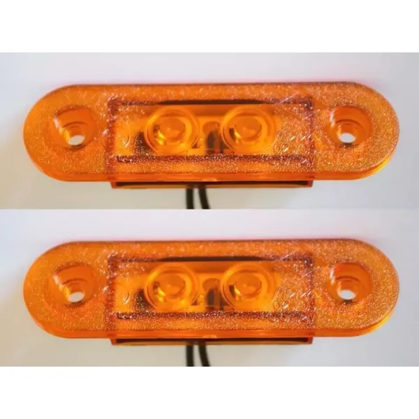 2pcs 12V-24V Amber Flush Fit Led Side Marker Lights Lamps E-marked