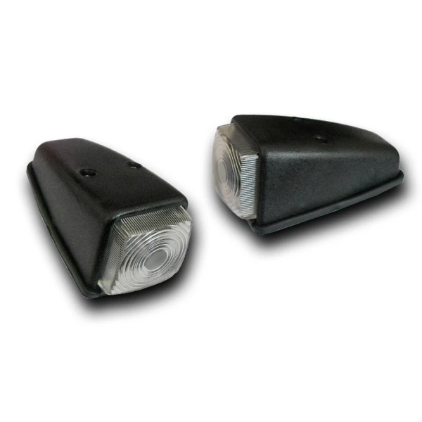 2 pcs White Front Lamps Cabin Roof Marker Lights Truck Trailer Van Bus